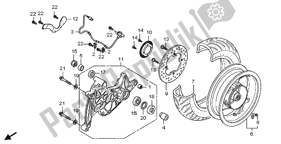 Toutes les pièces pour le Roue Arrière du Honda FES 125A 2009