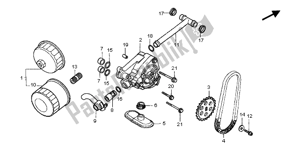 Tutte le parti per il Filtro Dell'olio E Pompa Dell'olio del Honda VT 750 DC 2001