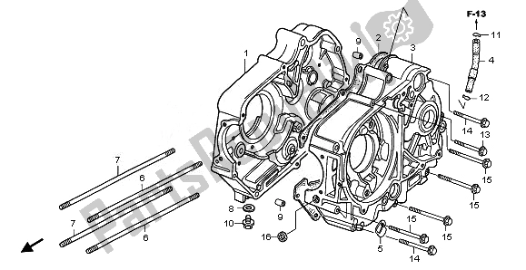 All parts for the Crankcase of the Honda CRF 70F 2011