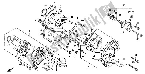 All parts for the Water Pump of the Honda CBR 1000F 1996