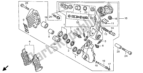 Tutte le parti per il Pinza Freno Anteriore del Honda XL 1000V 1999