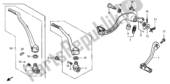 Todas las partes para Pedal Y Brazo De Arranque de Honda CRF 450X 2013