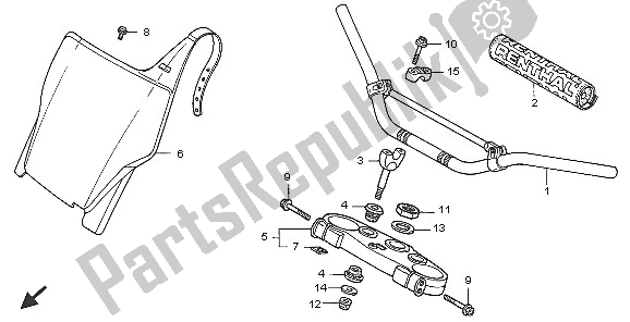 All parts for the Handle Pipe & Top Bridge of the Honda CR 250R 2005