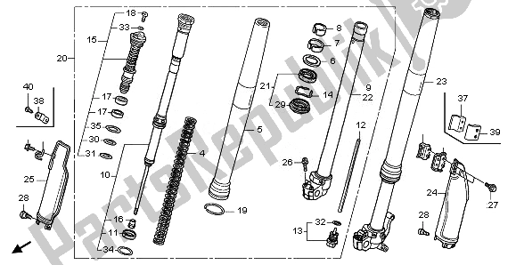 Alle onderdelen voor de Voorvork van de Honda CRF 250X 2011