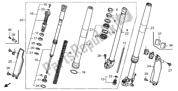 All parts for the Front Fork of the Honda CRF 250X 2011