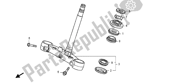 All parts for the Steering Stem of the Honda NC 700 XD 2013