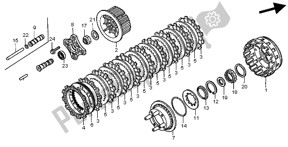Tutte le parti per il Frizione del Honda GL 1500 SE 1998