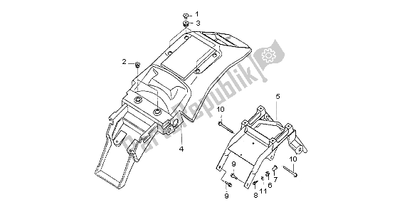 Toutes les pièces pour le Garde-boue Arrière du Honda NX 650 1996