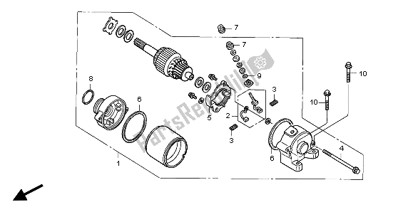 All parts for the Starting Motor of the Honda CRF 450X 2007