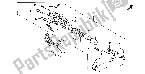 Tutte le parti per il Pinza Freno Posteriore del Honda ST 1100 1995