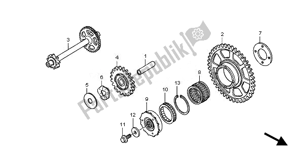 All parts for the Starting Clutch of the Honda CBR 600 RR 2011