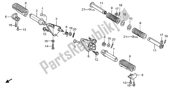 Toutes les pièces pour le étape du Honda VT 125C 2007