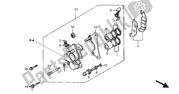 Alle onderdelen voor de Remklauw Voor van de Honda CBR 125R 2004