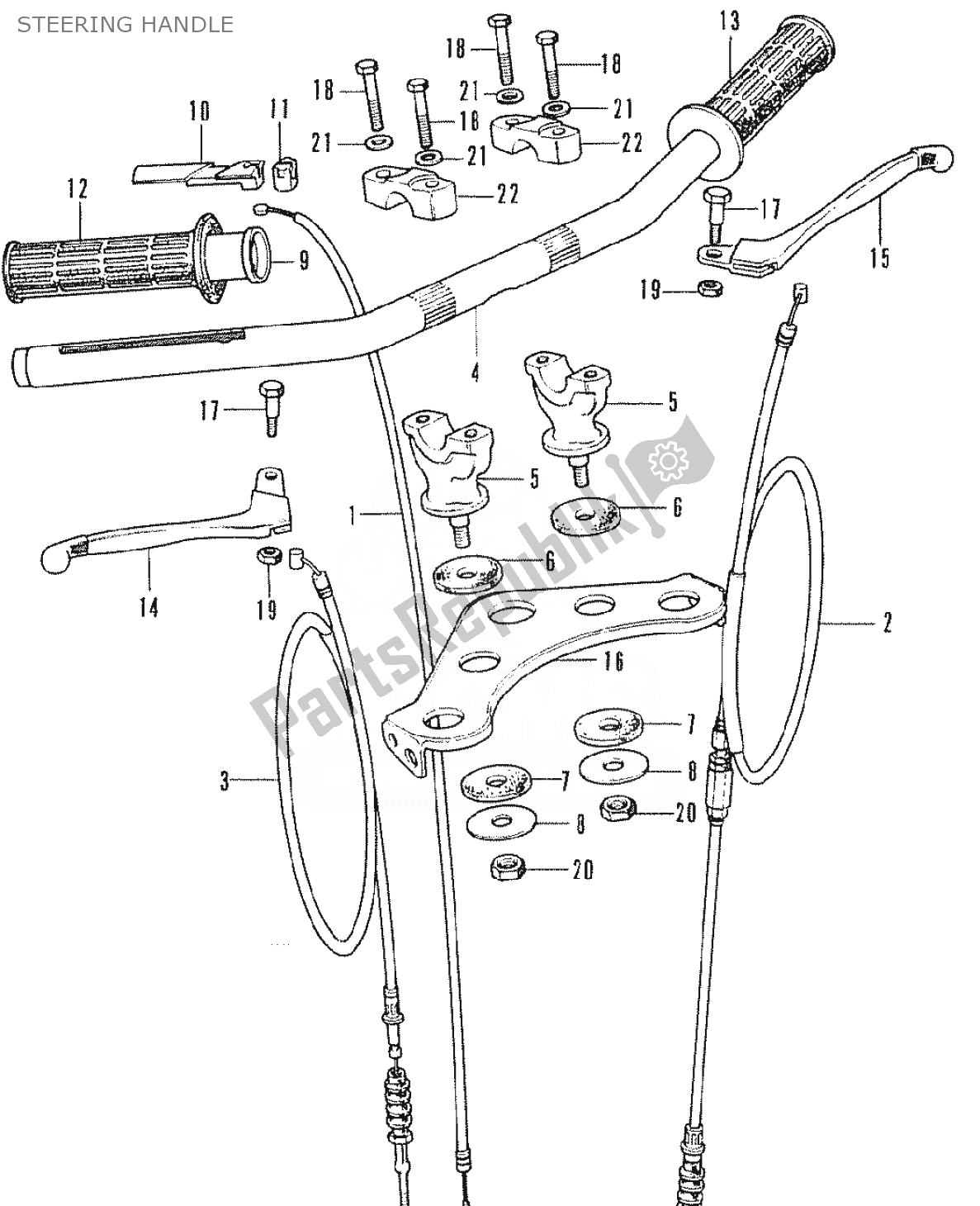 All parts for the Steering Handle of the Honda SS 50 1950 - 2023