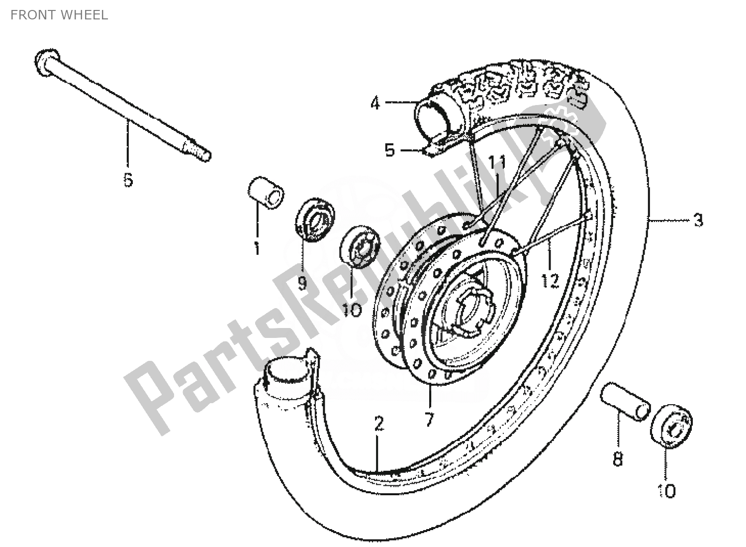 Toutes les pièces pour le Roue Avant du Honda MT 50 1980