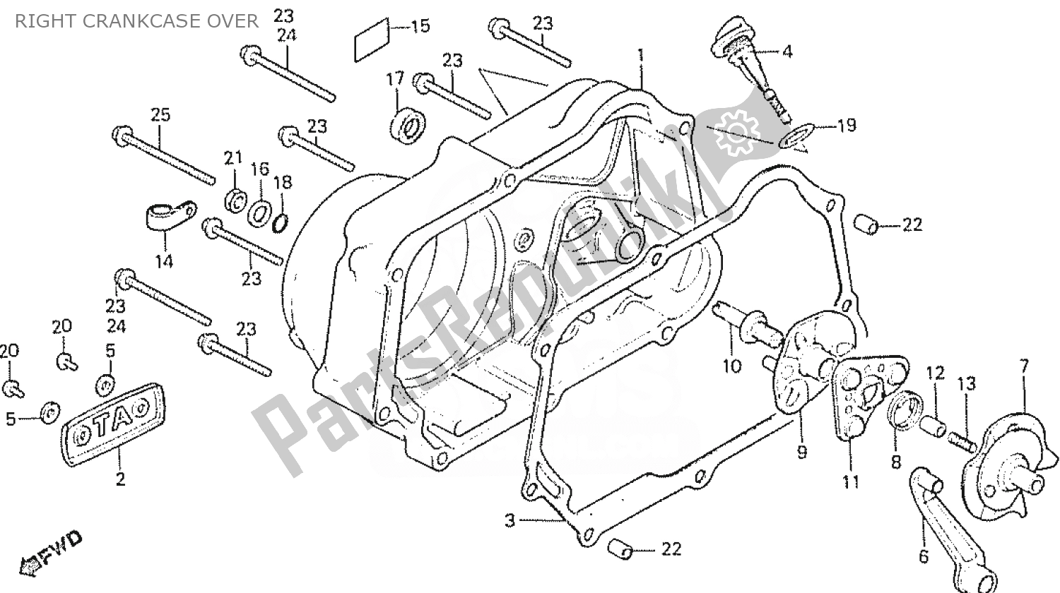 Toutes les pièces pour le Right Crankcase Over du Honda C 50 CUB 1984