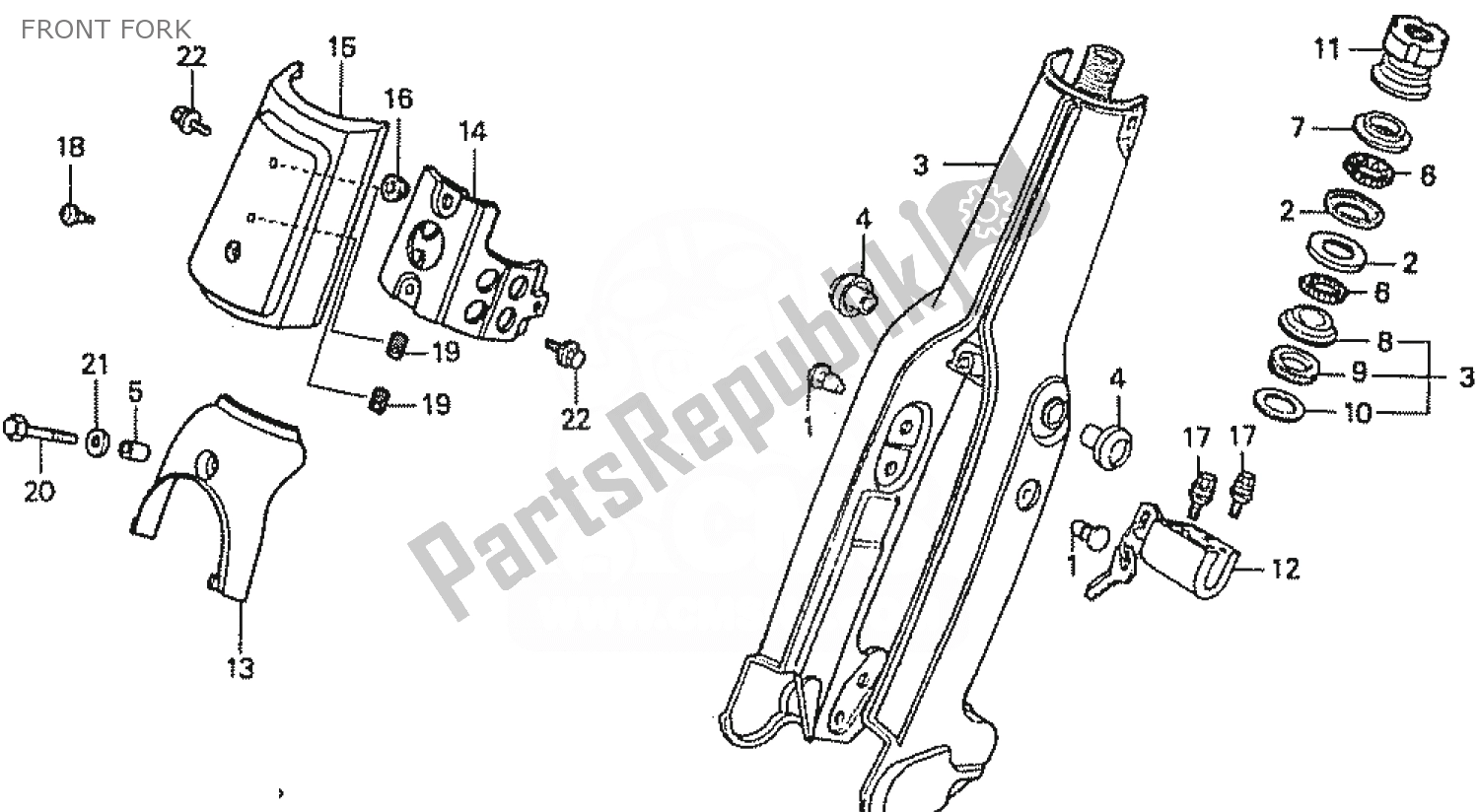 Todas las partes para Tenedor Frontal de Honda C 50 CUB 1999