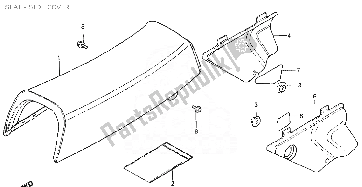 Wszystkie części do Seat - Side Cover Honda MT 50 1980
