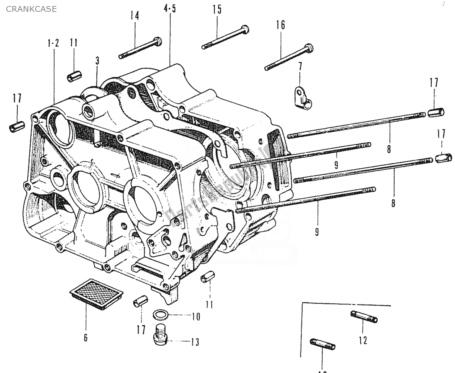 Tutte le parti per il Carter del Honda C 50 CUB 1969