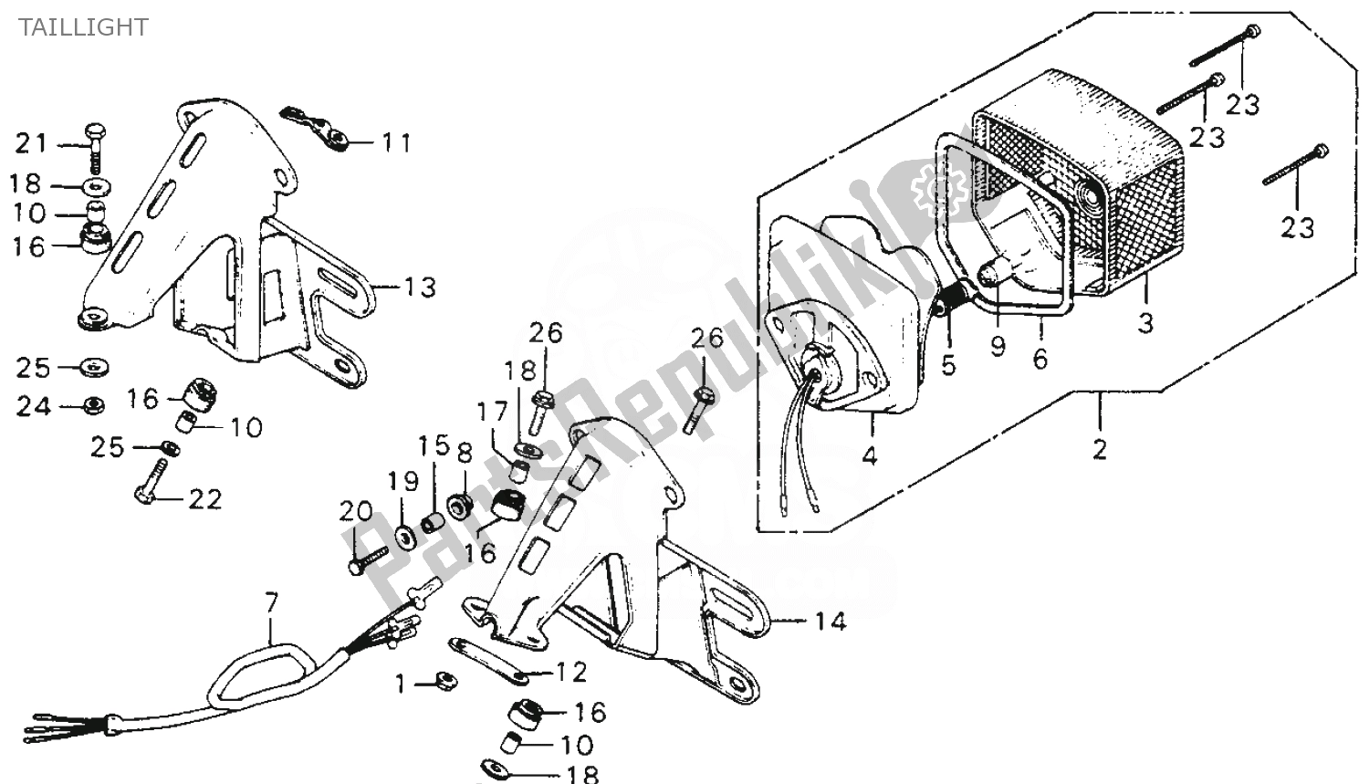 Toutes les pièces pour le Feu Arrière du Honda MT 125 1974