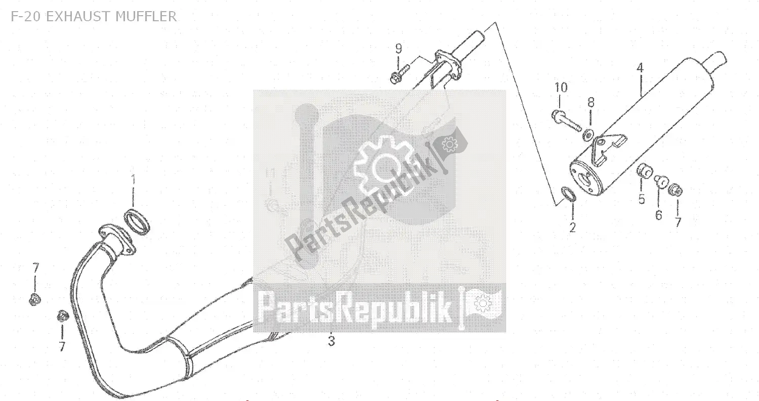 Todas as partes de F-20 Exhaust Muffler do Honda NSR 150 1993