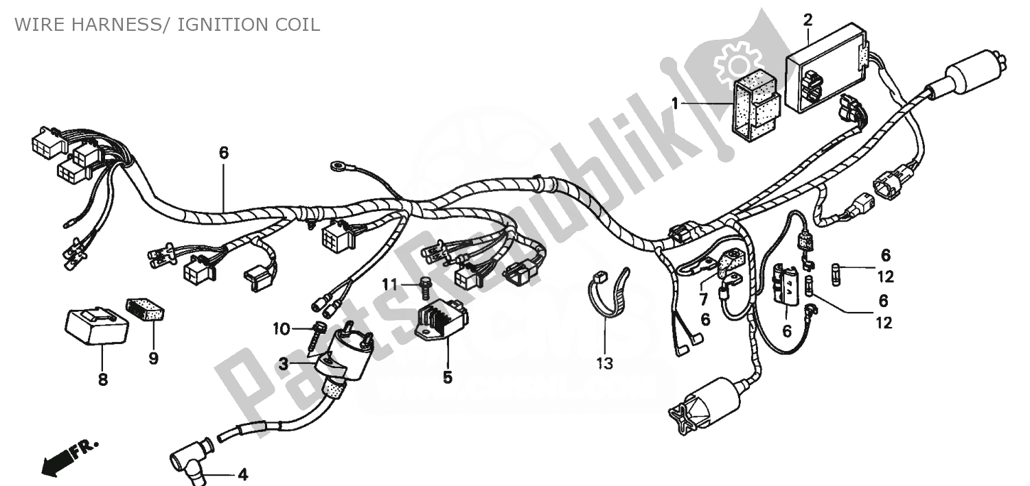 Tutte le parti per il Wire Harness/ Ignition Coil del Honda NSR 50 1997