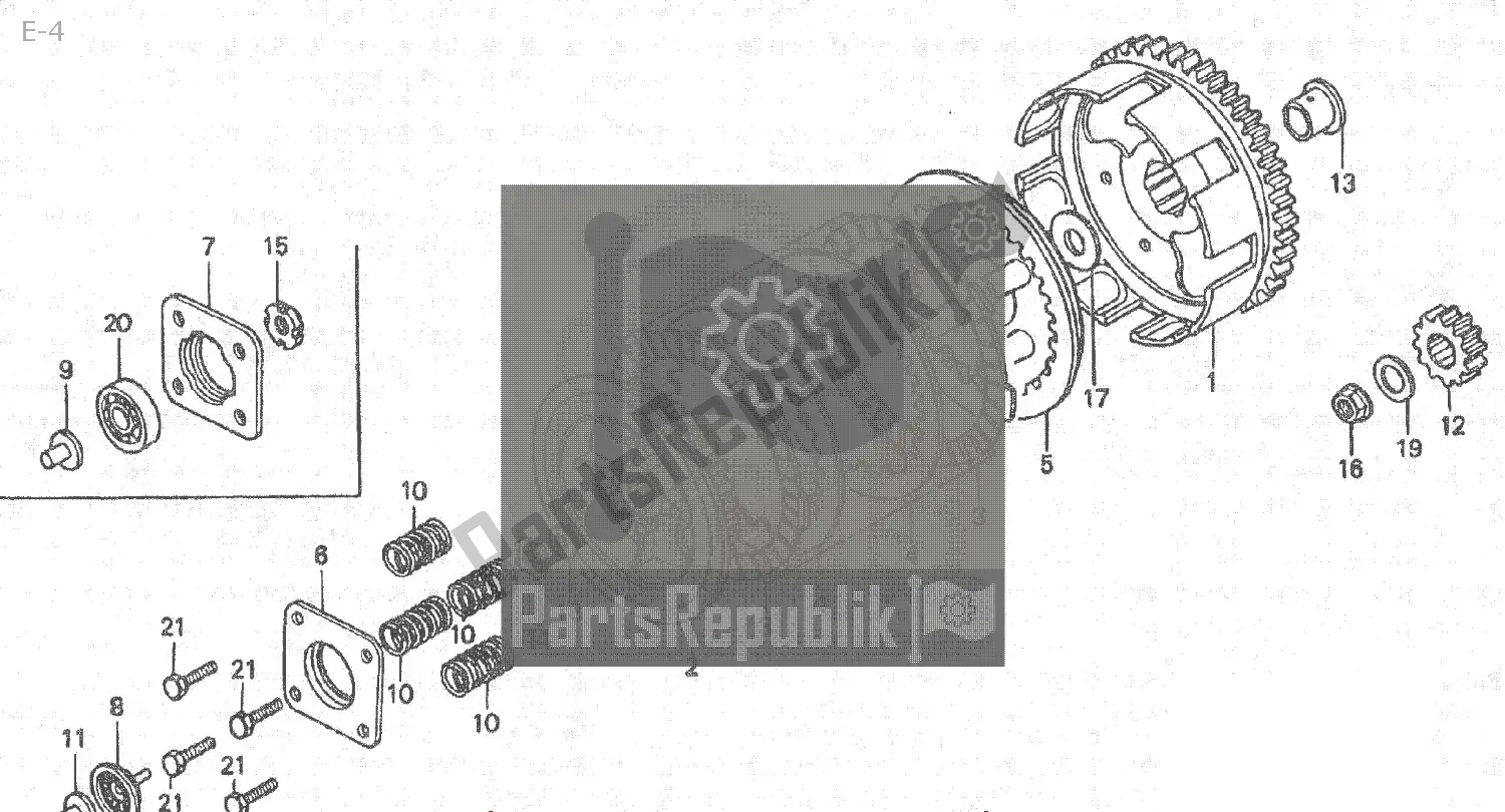 All parts for the E-4 of the Honda NSR 80 1988