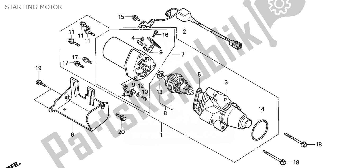 Todas as partes de Motor De Arranque do Honda NSR 125 1988