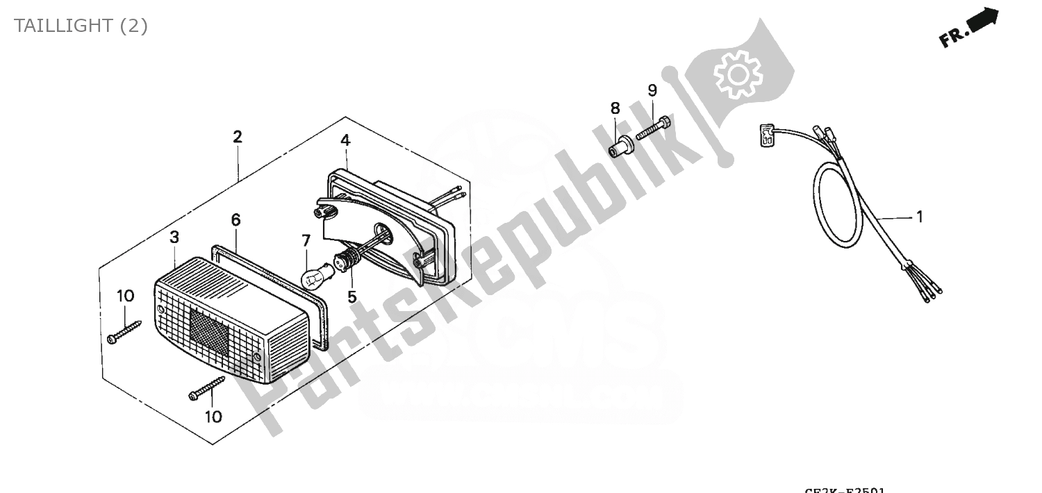 Todas as partes de Taillight (2) do Honda NSR 50 1993