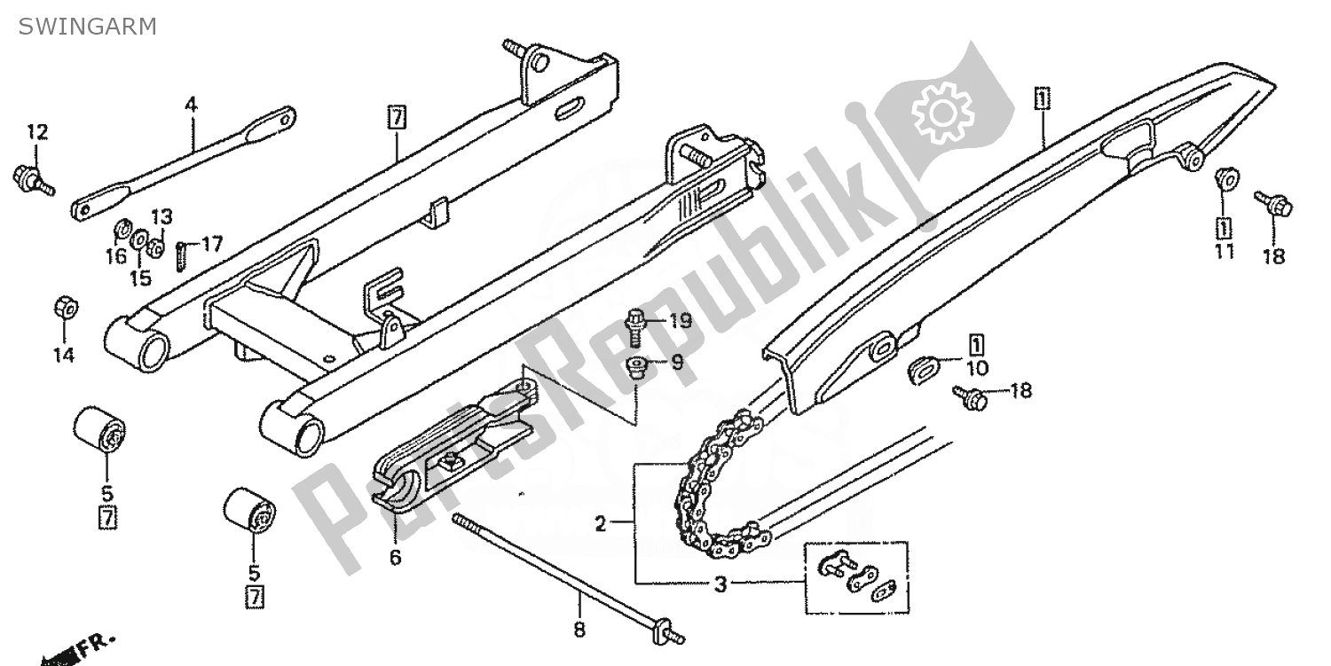 Todas las partes para Basculante de Honda ZN 110 Nice 1950 - 2023