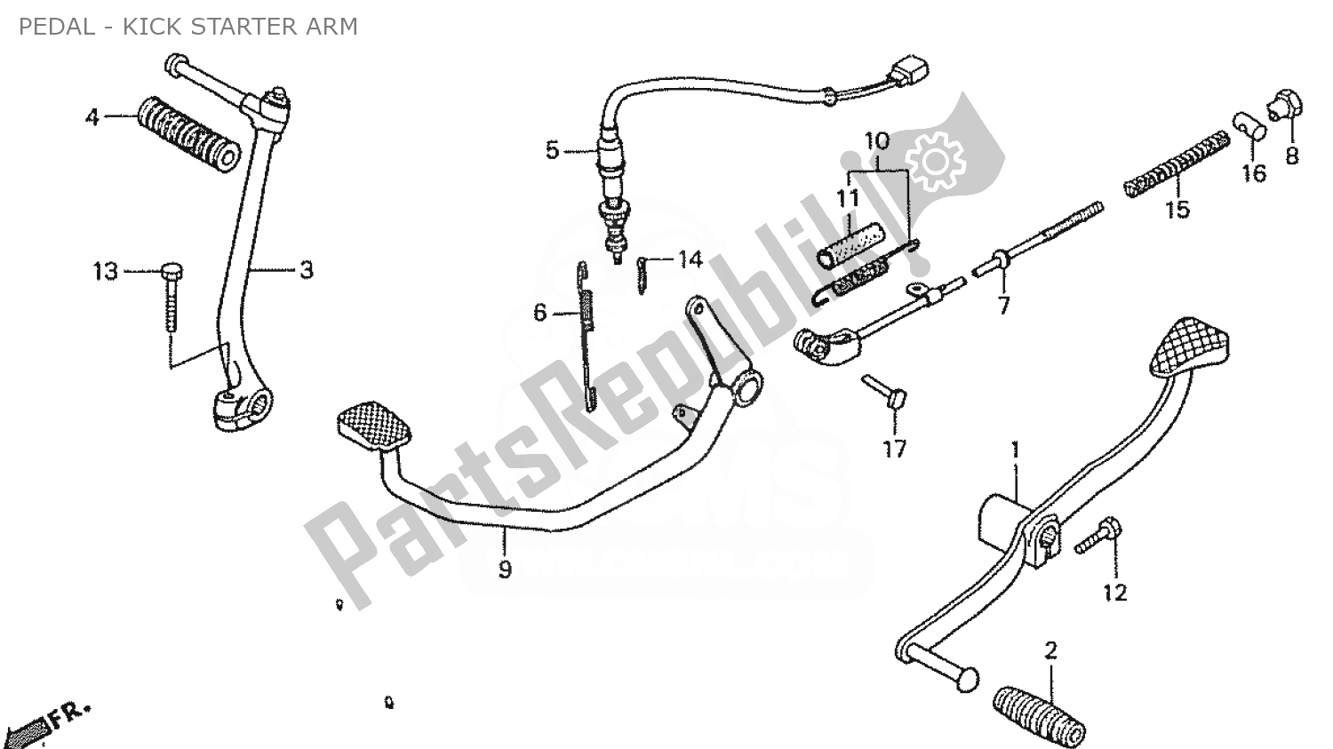 All parts for the Pedal - Kick Starter Arm of the Honda ZN 110 Nice 1950 - 2023