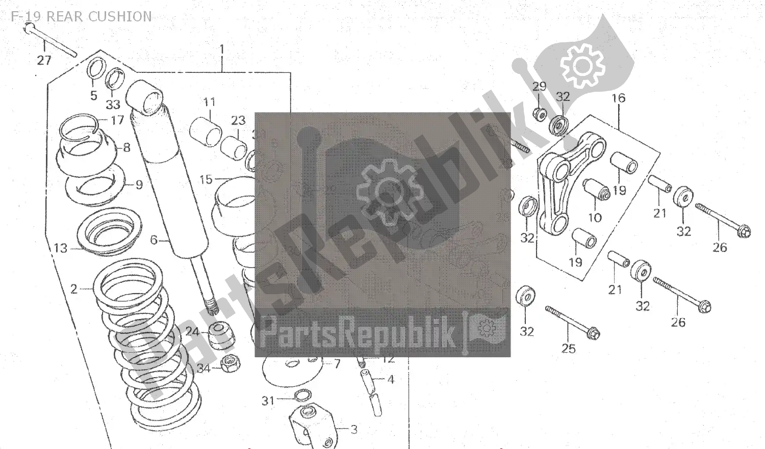 Wszystkie części do F-19 Rear Cushion Honda MTX 80 1983