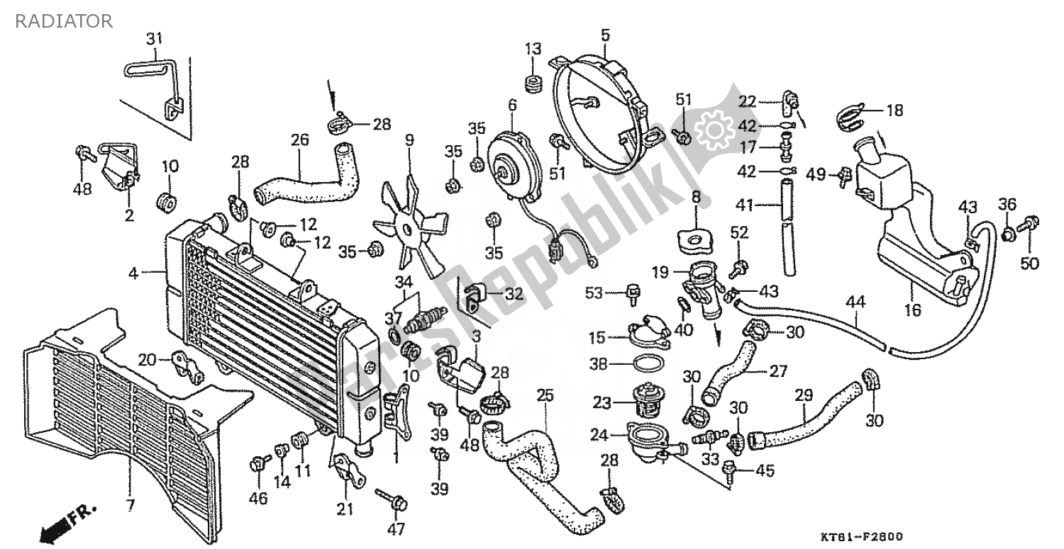 Todas las partes para Radiador de Honda CBR 400 RR 1986
