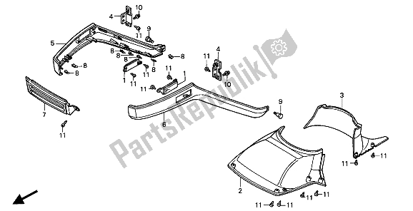 Tutte le parti per il Parte Anteriore Coperta E Parafango Anteriore del Honda CN 250 1 1994