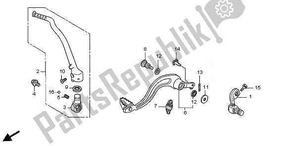 Todas as partes de Braço De Arranque De Pedal E Chute do Honda CRF 450R 2010