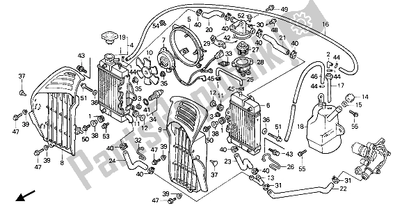 Todas as partes de Radiador do Honda XL 600V Transalp 1990