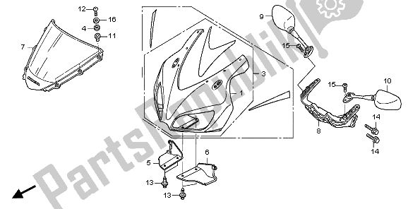 Todas las partes para Capucha Superior de Honda CBR 1000 RR 2006