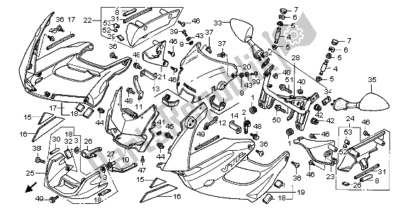 All parts for the Cowl of the Honda VTR 1000F 1998