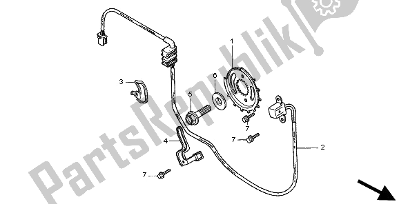 Todas as partes de Gerador De Pulso do Honda VT 1100C2 1997