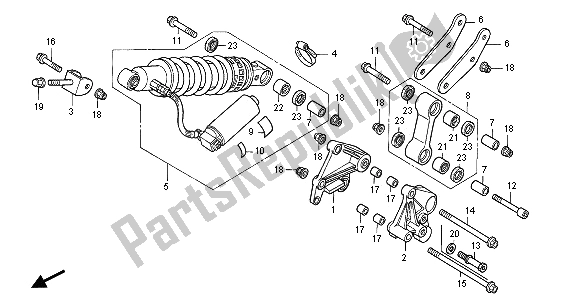 Todas as partes de Almofada Traseira do Honda CBR 600 FR 2001