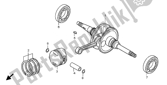 All parts for the Crankshaft & Piston of the Honda SH 125 2010