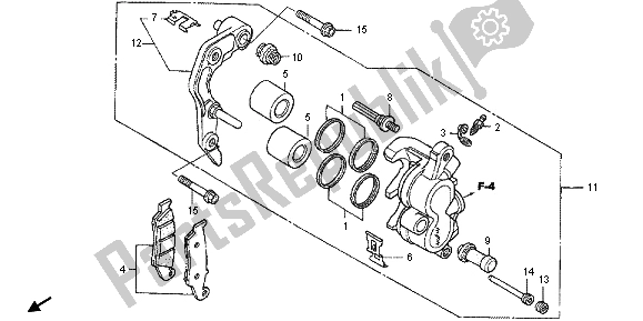 Wszystkie części do Zacisk Hamulca Przedniego Honda CRF 450X 2013