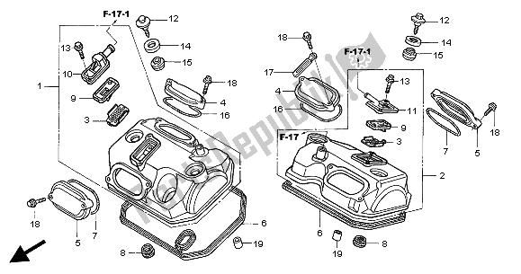 Alle onderdelen voor de Kleppendeksel van de Honda XL 650V Transalp 2004