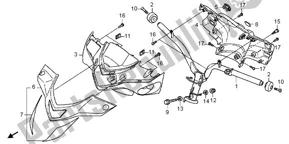 Tutte le parti per il Manico Per Tubo E Coperchio Per Maniglia del Honda NSC 502 WH 2013