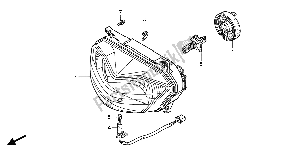 Toutes les pièces pour le Phare (royaume-uni) du Honda XL 650V Transalp 2001