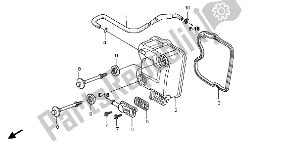 All parts for the Cylinder Head Cover of the Honda SH 125 2009