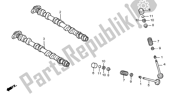 All parts for the Camshaft & Valve of the Honda CB 600F Hornet 2003