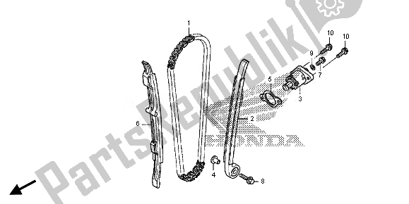 All parts for the Cam Chain & Tensioner of the Honda CRF 450R 2014