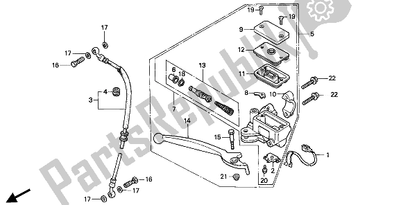 All parts for the Fr. Brake Master Cylinder of the Honda NSR 50S 1994