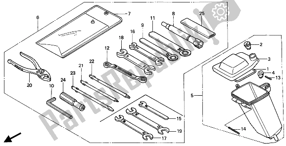 Todas las partes para Herramientas Y Caja De Herramientas de Honda NX 650 1994